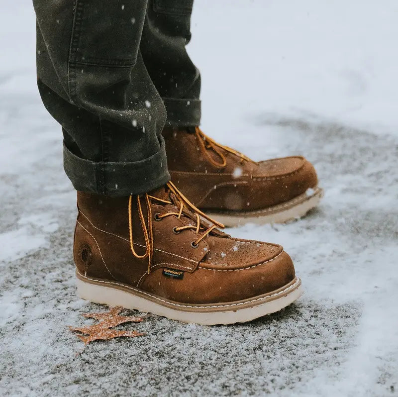 Edgewood Steel Toe Waterproof Shoes Men's 6-Inch Brown Work Boots