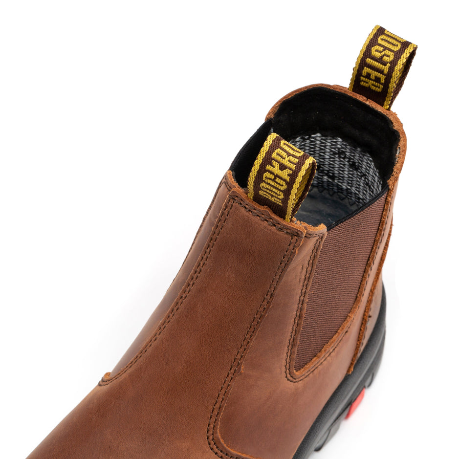 6 Inch Pull-on Steel Toe Leather Work Boots