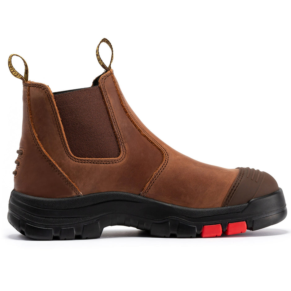 6 Inch Pull-on Steel Toe Leather Work Boots
