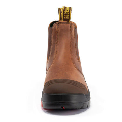 6 Inch Pull-on Steel Toe Leather Work Boots
