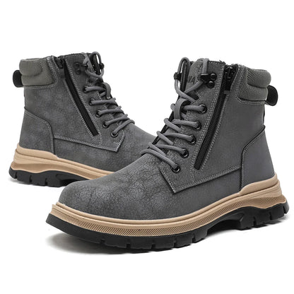 Men Water Resistant Brown Hiking Safety Work Boots