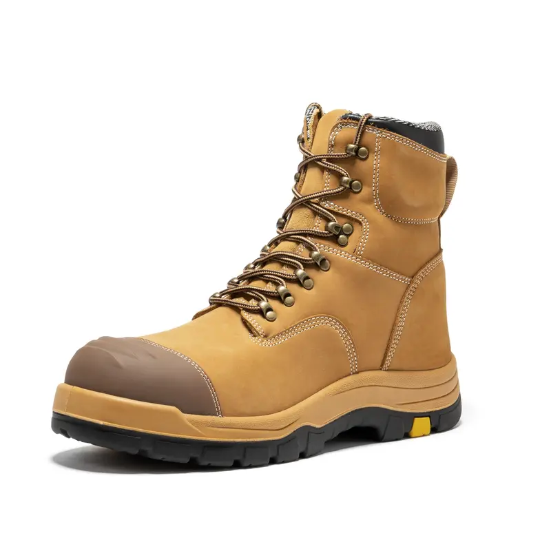 Men's Composite Toe Safety Work Boots with Side Zipper Non-slip Rubber Outsole ASTM F2413-18 EH Rated Closed Toe Walking Shoes Cover Boy