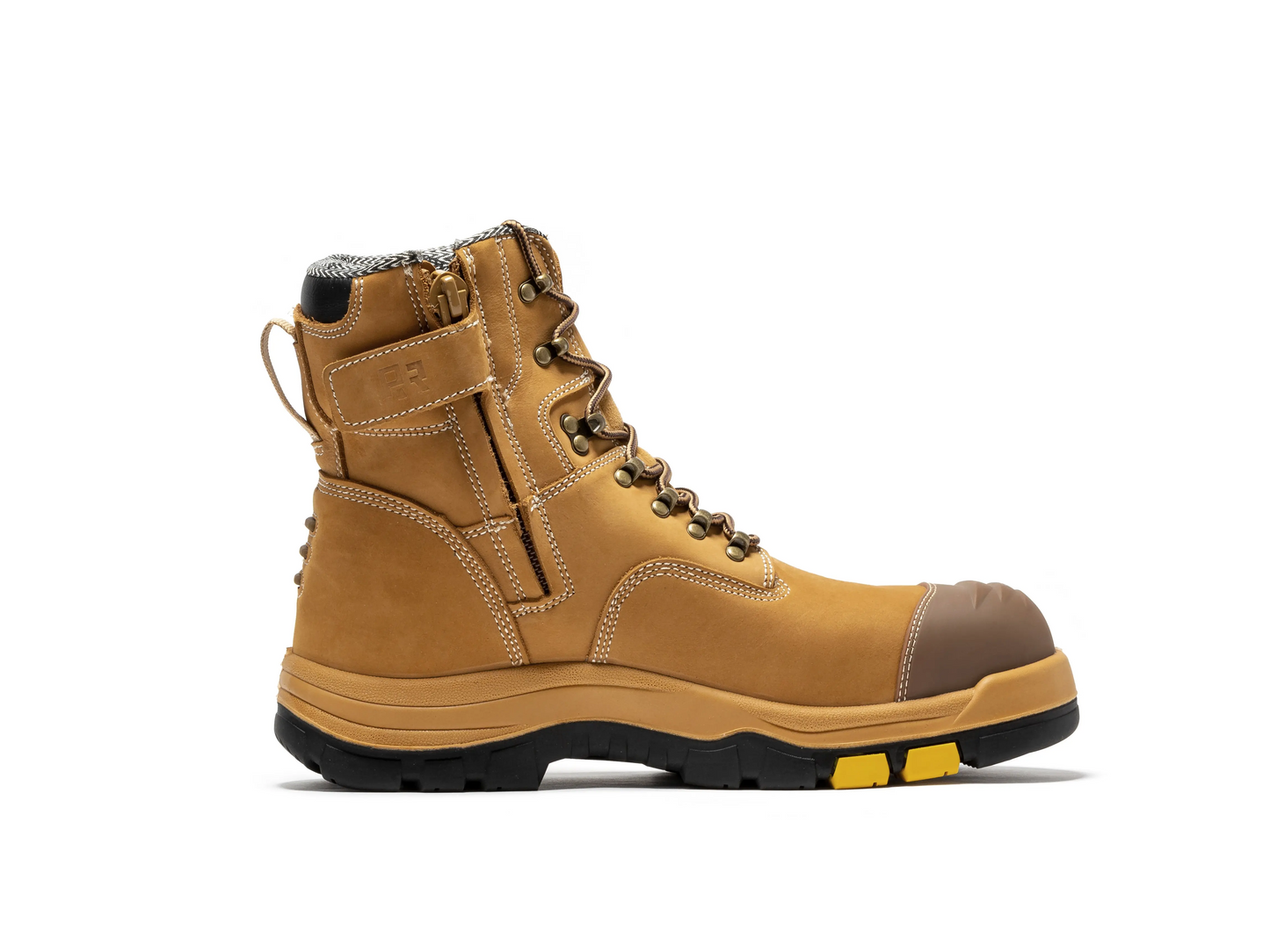 Men's Composite Toe Safety Work Boots with Side Zipper Non-slip Rubber Outsole ASTM F2413-18 EH Rated Closed Toe Walking Shoes Cover Boy