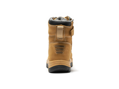 Men's Composite Toe Safety Work Boots with Side Zipper Non-slip Rubber Outsole ASTM F2413-18 EH Rated Closed Toe Walking Shoes Cover Boy