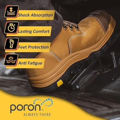 Men's Composite Toe Safety Work Boots with Side Zipper Non-slip Rubber Outsole ASTM F2413-18 EH Rated Closed Toe Walking Shoes Cover Boy