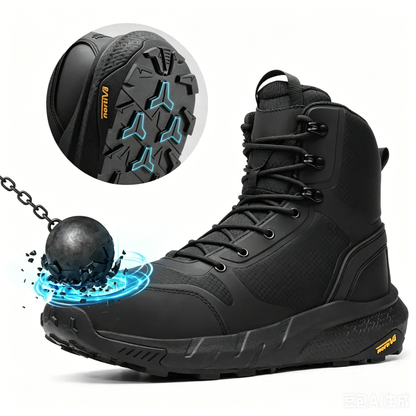 Men's Nano Composite Toe Work Boots Safety Boots with Side Zipper Construction & Warehouse Metrostrike-Nano Black All Seasons Round Toe Laces Closure - Worker Closed Footwear summervibes,summervibes tiktokshop,father'sdaygifts