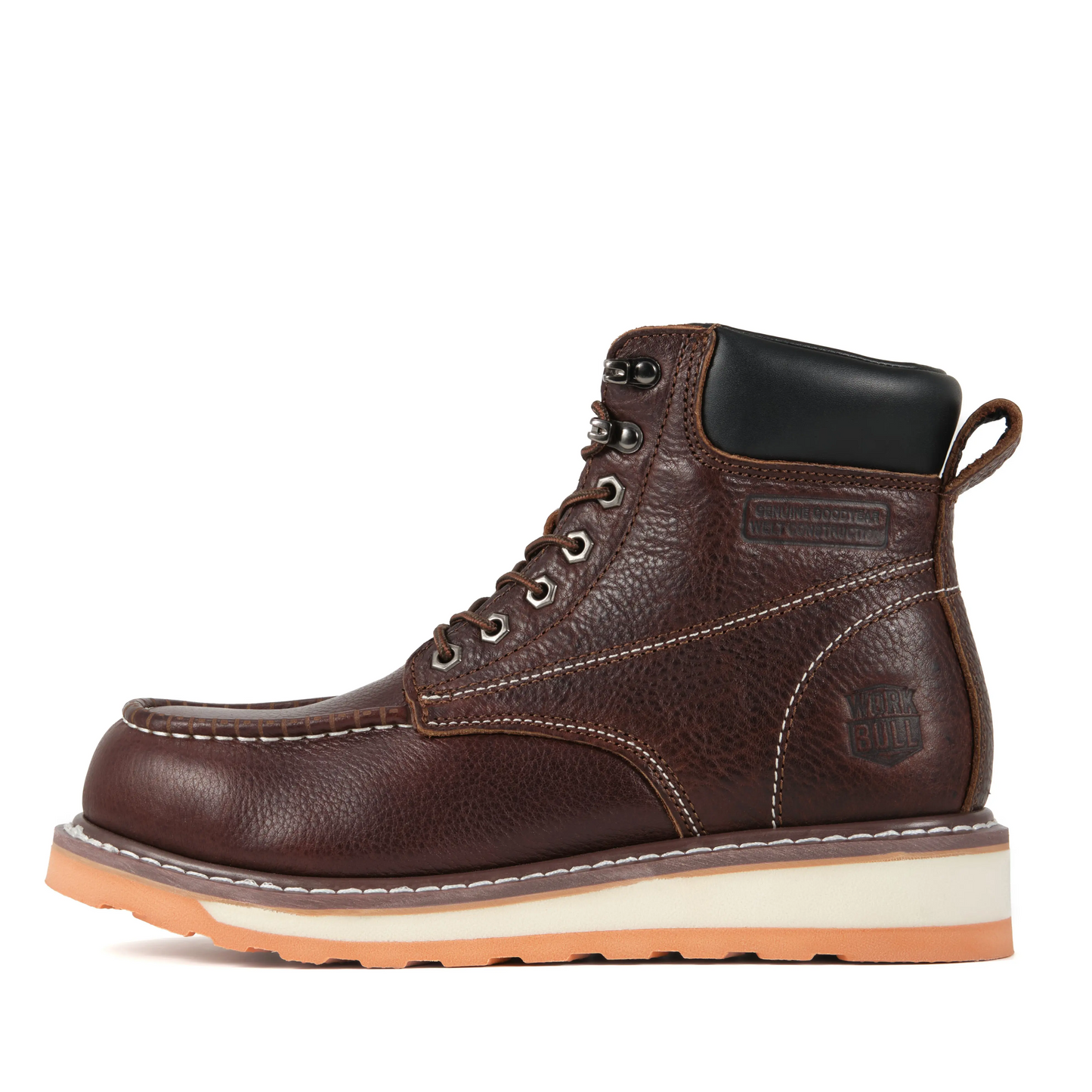 6in Mens Moc Toe Steel/Soft Toe Work Boots for Men