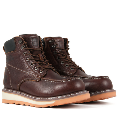6in Mens Moc Toe Steel/Soft Toe Work Boots for Men