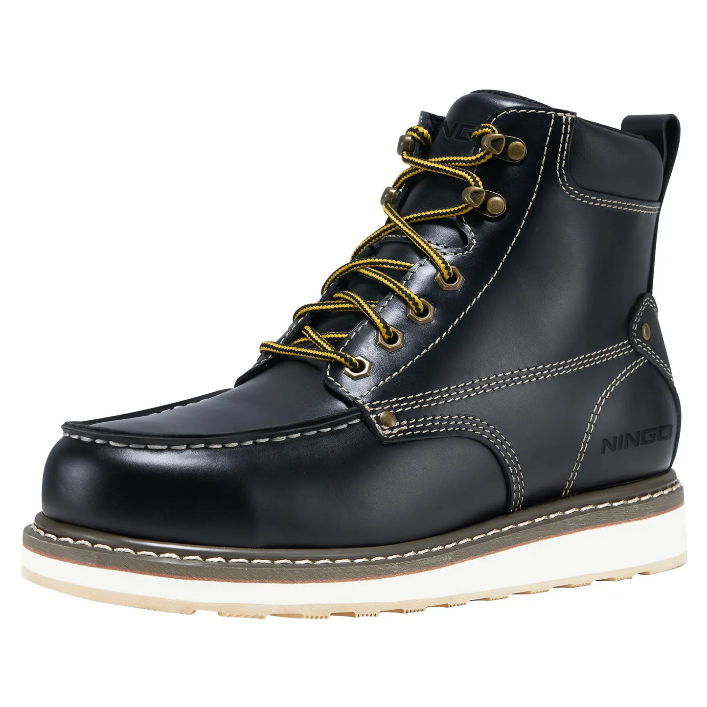 Men's 6 Inch Steel Toe Work Boots Waterproof Slip Resistant Construction Boots Industrial Safety Shoes