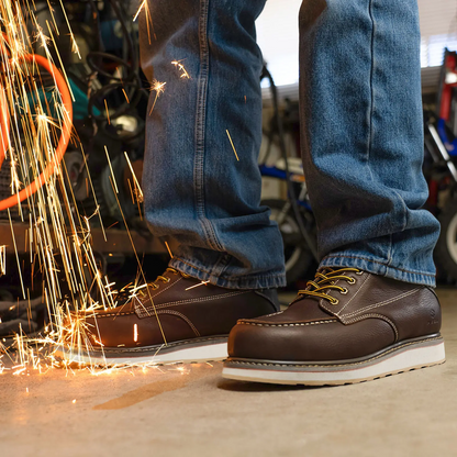 Men's 6 Inch Steel Toe Work Boots Waterproof Slip Resistant Construction Boots Industrial Safety Shoes