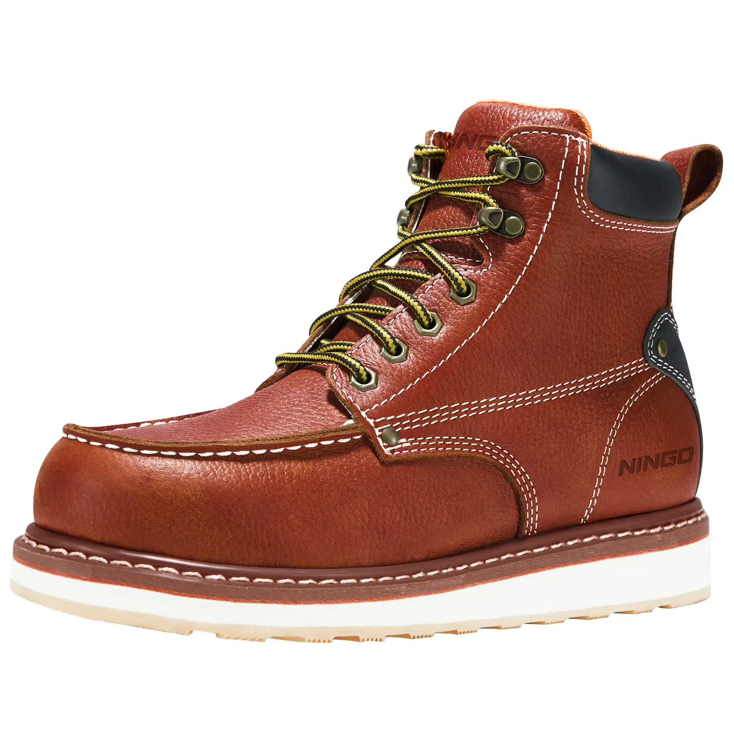 Men's 6 Inch Steel Toe Work Boots Waterproof Slip Resistant Construction Boots Industrial Safety Shoes