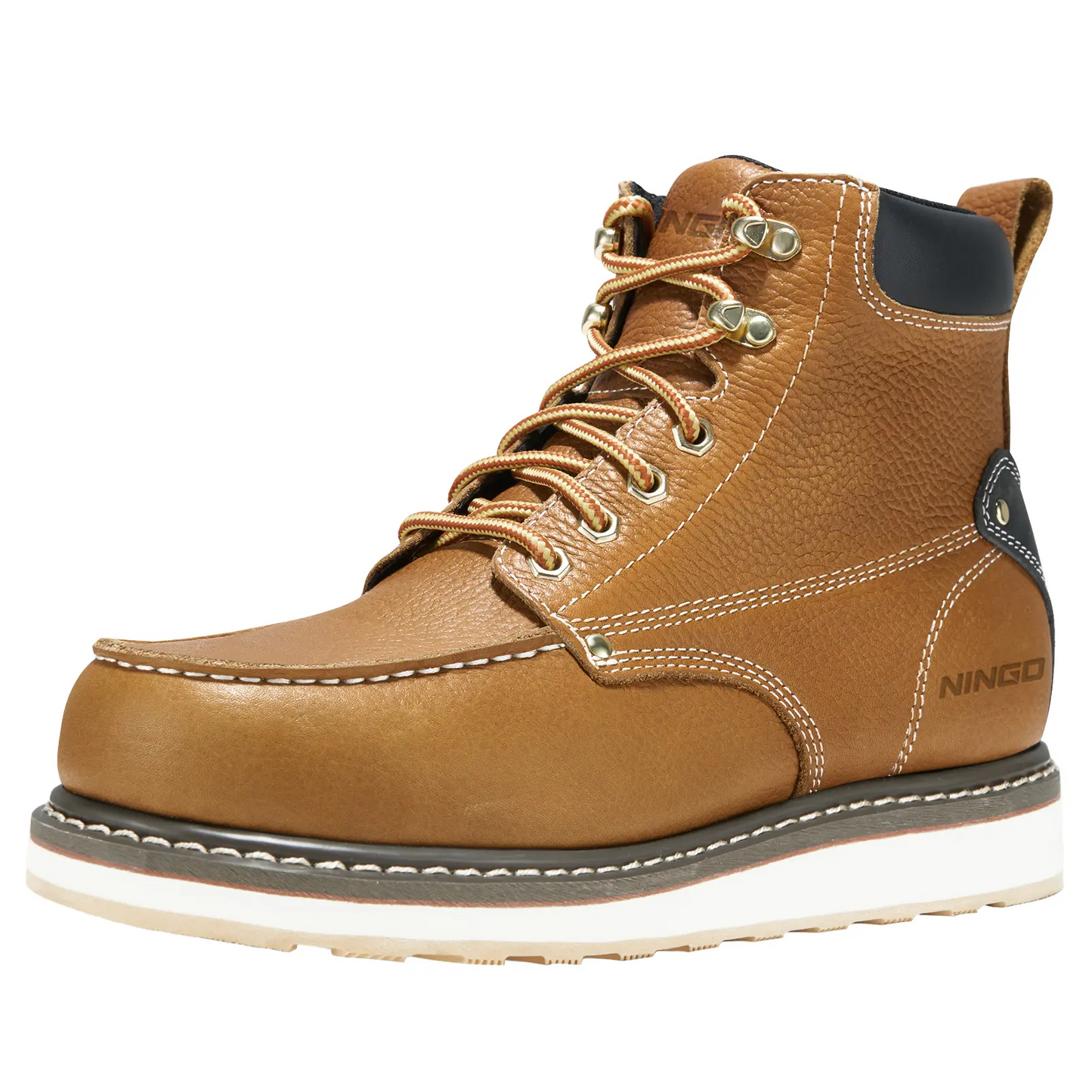 Men's 6 Inch Steel Toe Work Boots Waterproof Slip Resistant Construction Boots Industrial Safety Shoes