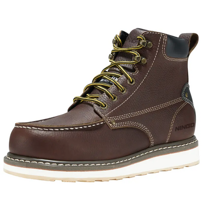 Men's 6 Inch Steel Toe Work Boots Waterproof Slip Resistant Construction Boots Industrial Safety Shoes