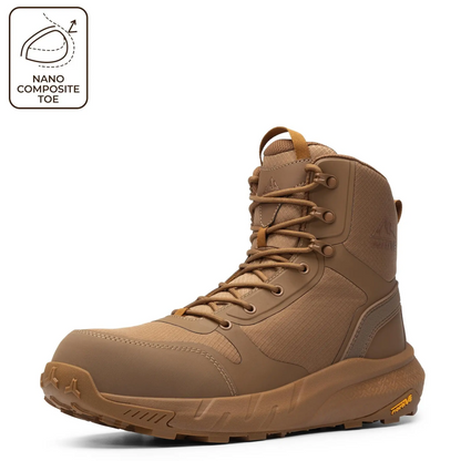 Men's Nano Composite Toe Work Boots Safety Boots with Side Zipper Construction & Warehouse Metrostrike-Nano Black All Seasons Round Toe Laces Closure - Worker Closed Footwear summervibes,summervibes tiktokshop,father'sdaygifts