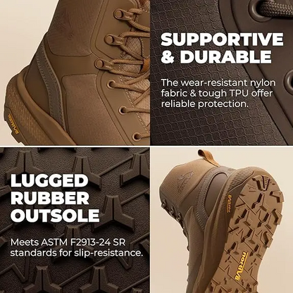 Men's Nano Composite Toe Work Boots Safety Boots with Side Zipper Construction & Warehouse Metrostrike-Nano Black All Seasons Round Toe Laces Closure - Worker Closed Footwear summervibes,summervibes tiktokshop,father'sdaygifts