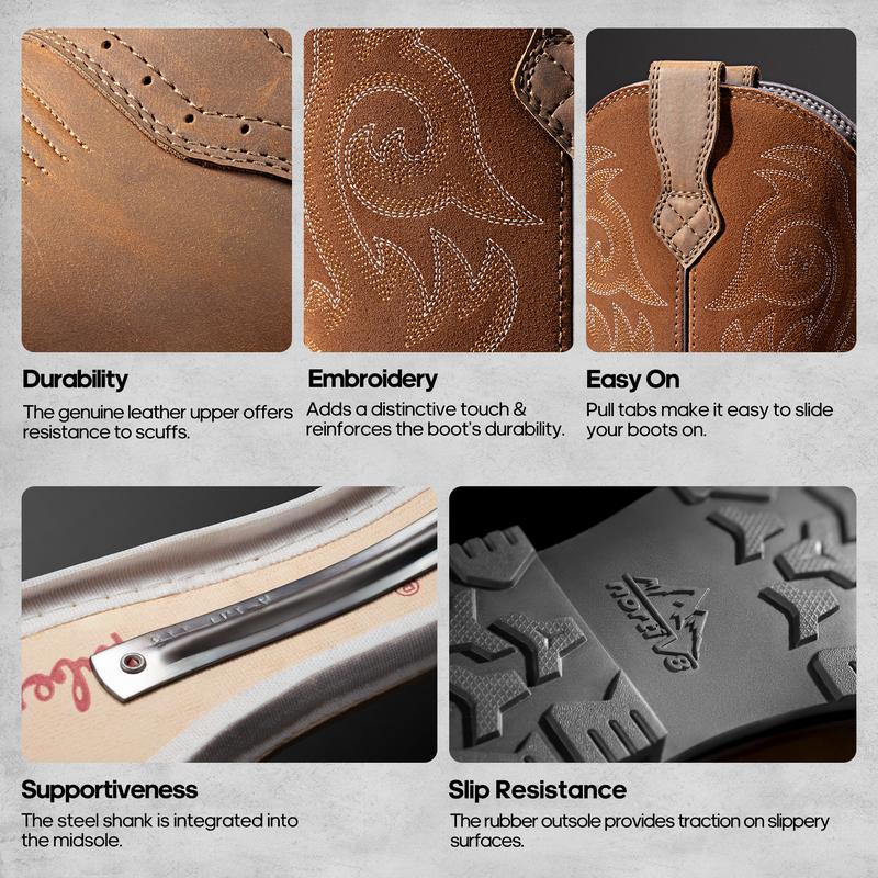 NORTIV 8 Steel Toe Cowboy Boots For Men
